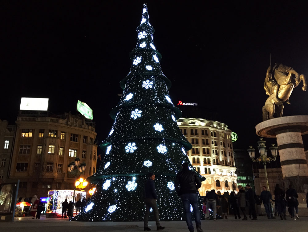 ヨーロッパ海外インターンクリスマスツリー画像